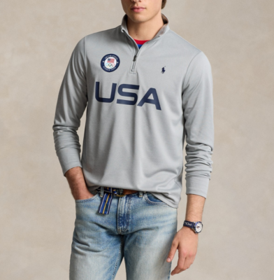 Polo Ralph Lauren Team USA Micro-Dot Mesh Quarter-Zip Pullover