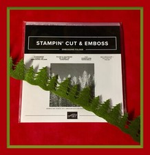Stampin' Up  EVERGREEN FOREST 3D EMBOSSING FOLDER  Felt Tree Trim  NEW  