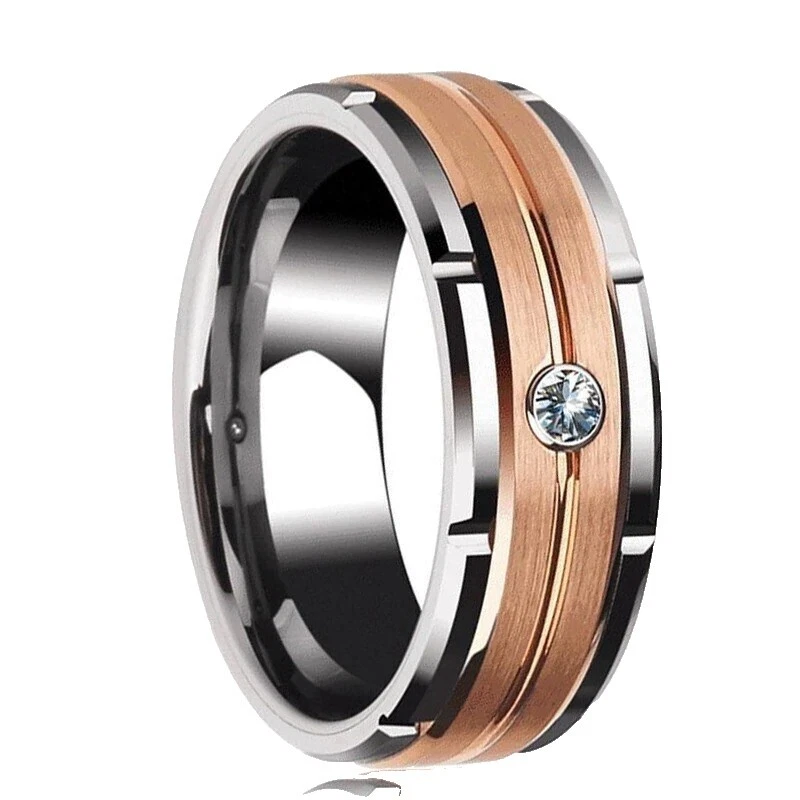 Anillo de Tungsteno Anillos Negro 6 para Hombre