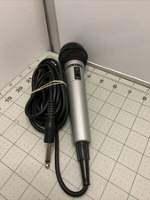 The Singing Machine Co - Microphone, Silver with Black Cord