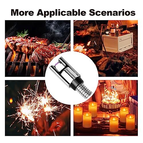 2 Pack Electric Candle Lighter Cool Rechargeable PlasmaArc GrillUSBWindproof ...