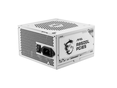 MSI MAG A850GL PCIE5 White, Fully-Modular, 80 Plus Gold, 850W