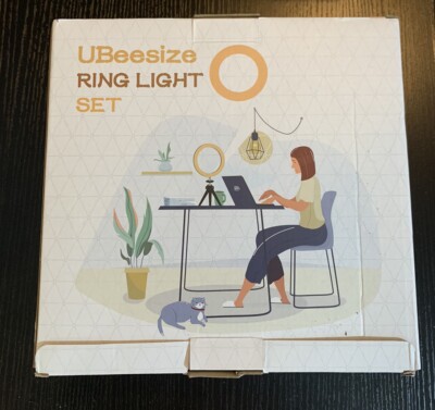 UBeesize 10'' Selfie Ring Light with Tripod Stand Black, Ring Light Set, NEW