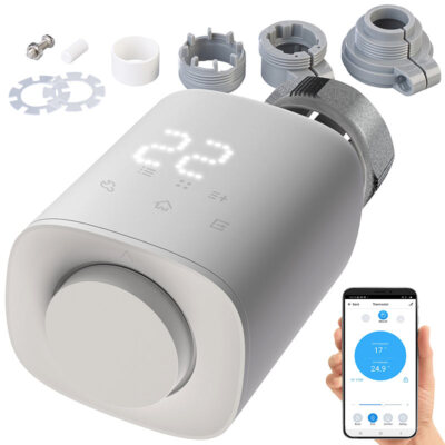 revolt Programmierbares Heizkörper-Thermostat mit Bluetooth, App, LED-Display