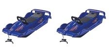 2X AlpenGaudi Doublerace Blau Lenkrodel Schlitten Bob Double Race Rodel 2 Sitzer
