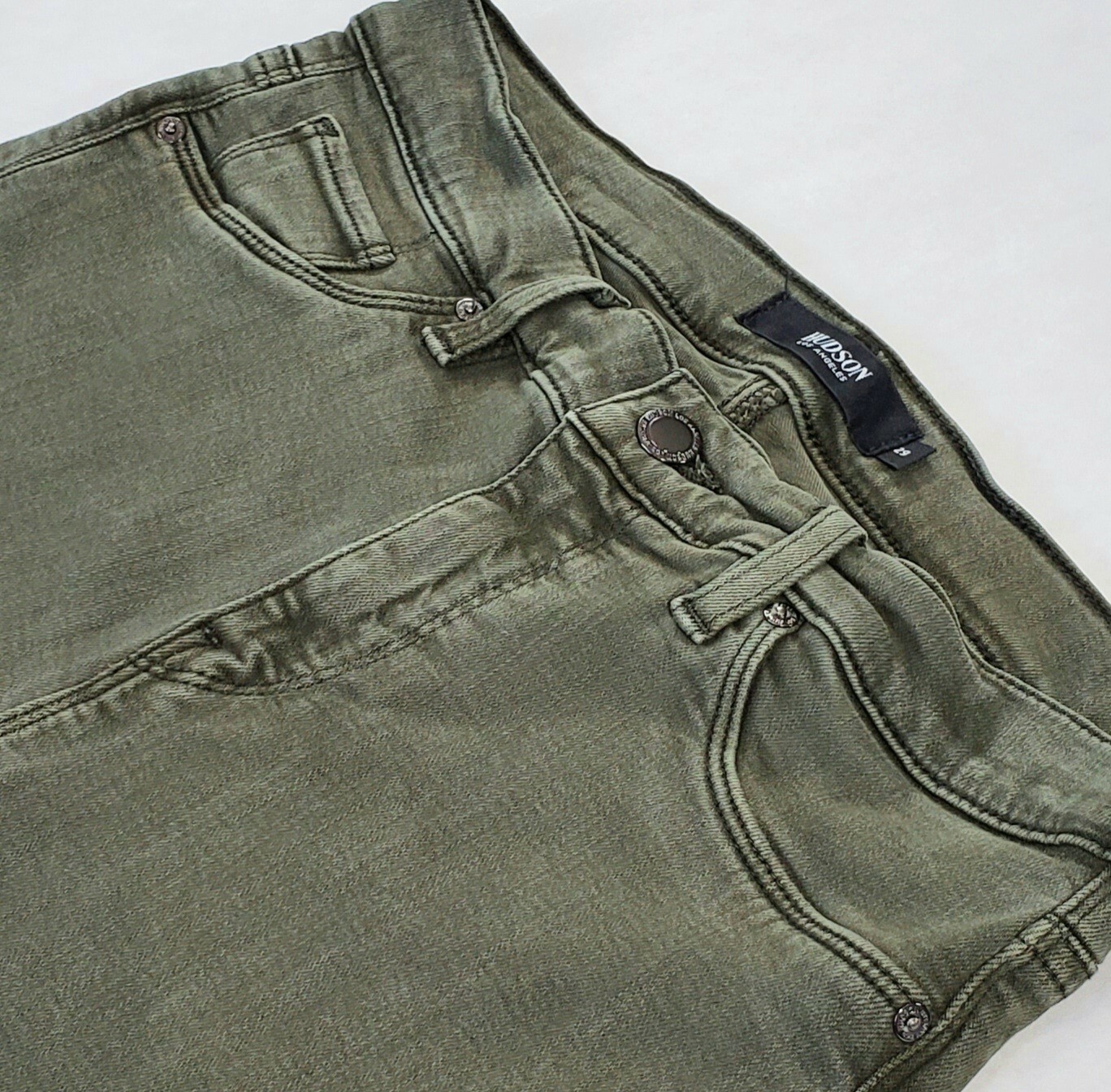 Hudson Jeans Women's Nico Super Skinny Rare Ankle Bar Green Crop Stretch Denim image 2