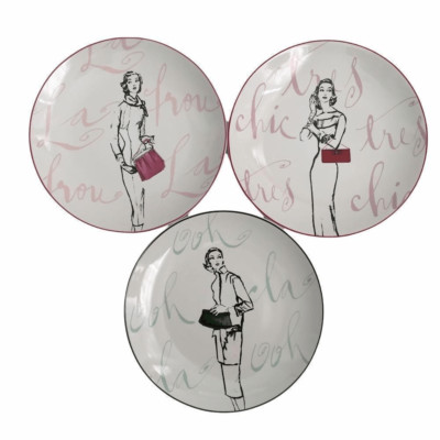 Rosanna (3) Salad Plates Roxanne Tres Chic