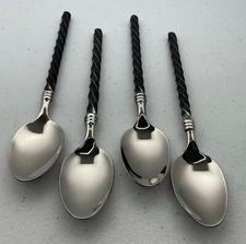 Pier 1 Imports PII14 Stainless 18/8 Twist Handle Flatware Set of 4 Teaspoons