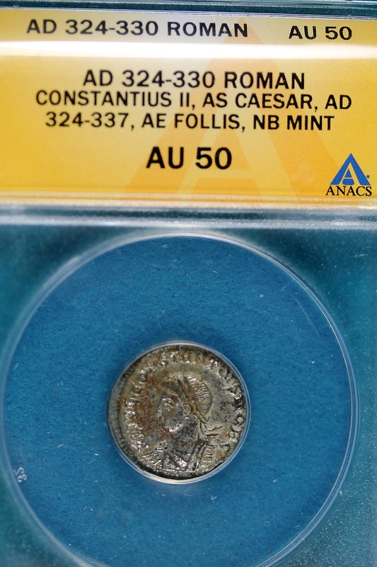 AD324-330 ANACS AU50 Roman Constantius II, NB Mint!! #B7266
