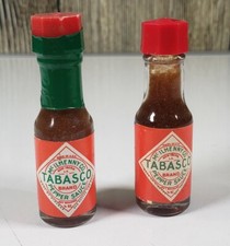 Miniature Tabasco Hot Sauce Dollhouse Accessory Set Of 2 Vintage