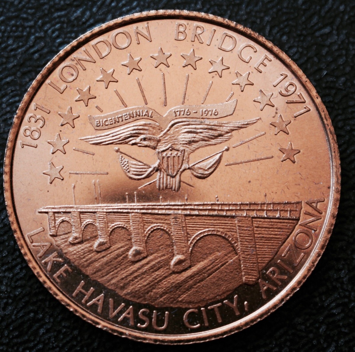 1975 LONDON BRIDGE HAVASU DOLLAR - Copper - Bi-Centennial Lake