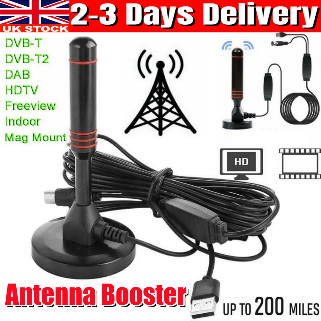 TV Antenna Digital HD Freeview Aerial Ariel Signal Booster For