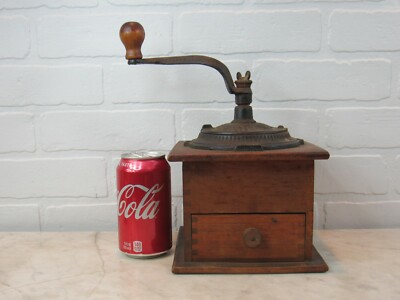 Antique Coffee Bean Grinder Colonial Coffee Mill Grinder Iron And