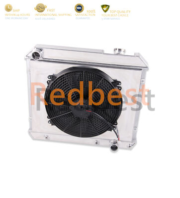 4 ROW Radiator+Shroud+Fan For 1963-66 Chevy C/K 10 20 30 Pontiac Pickup Truck V8