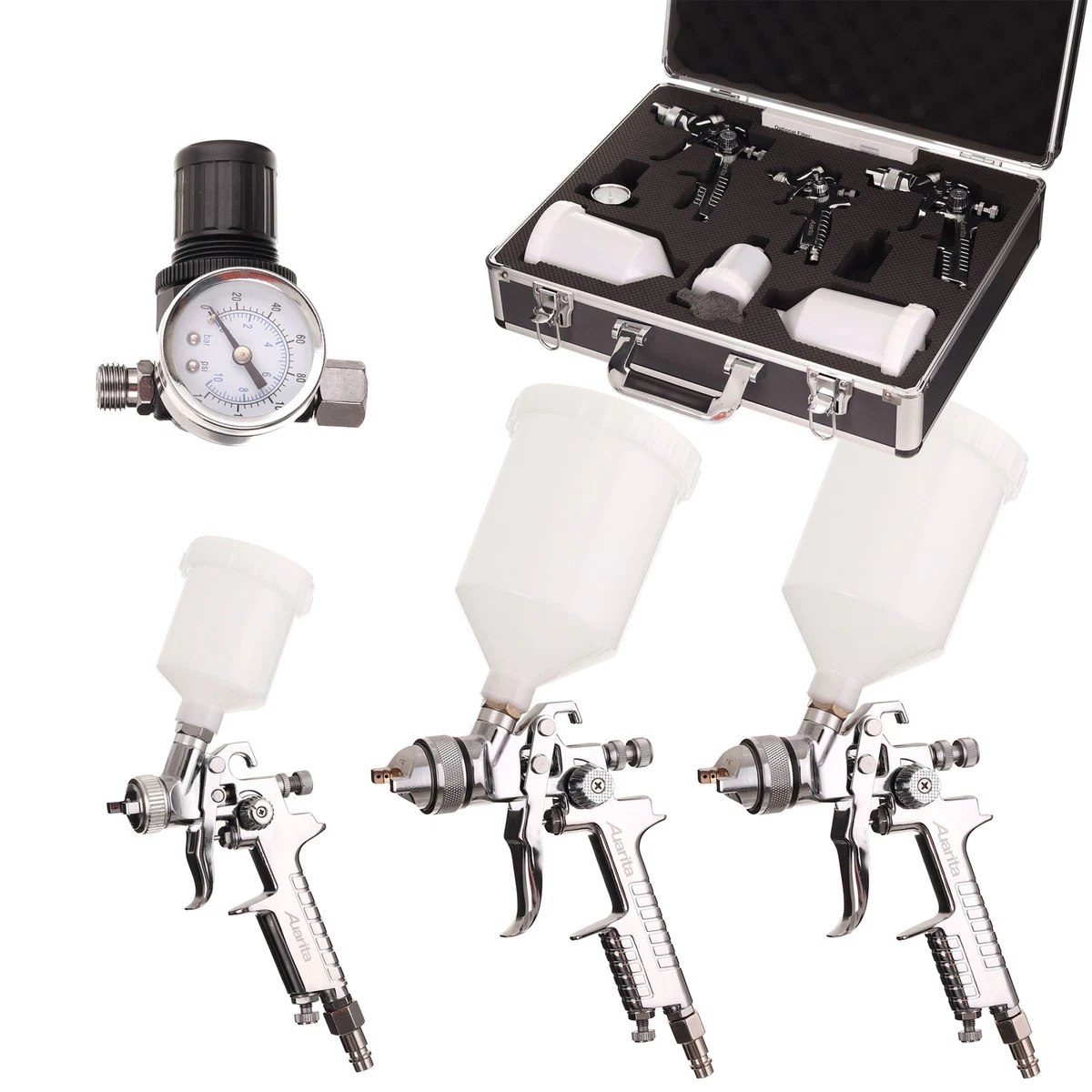 BEST HVLP AUARITA Set Spray Paint Gun Two Nozzle 1 4 1 7 MINI