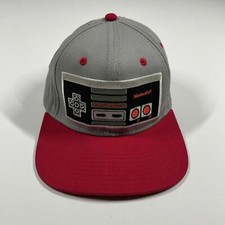 Nintendo Snapback Hat 2013 NES Controller Logo Gray Red Adult One Size Fits Most