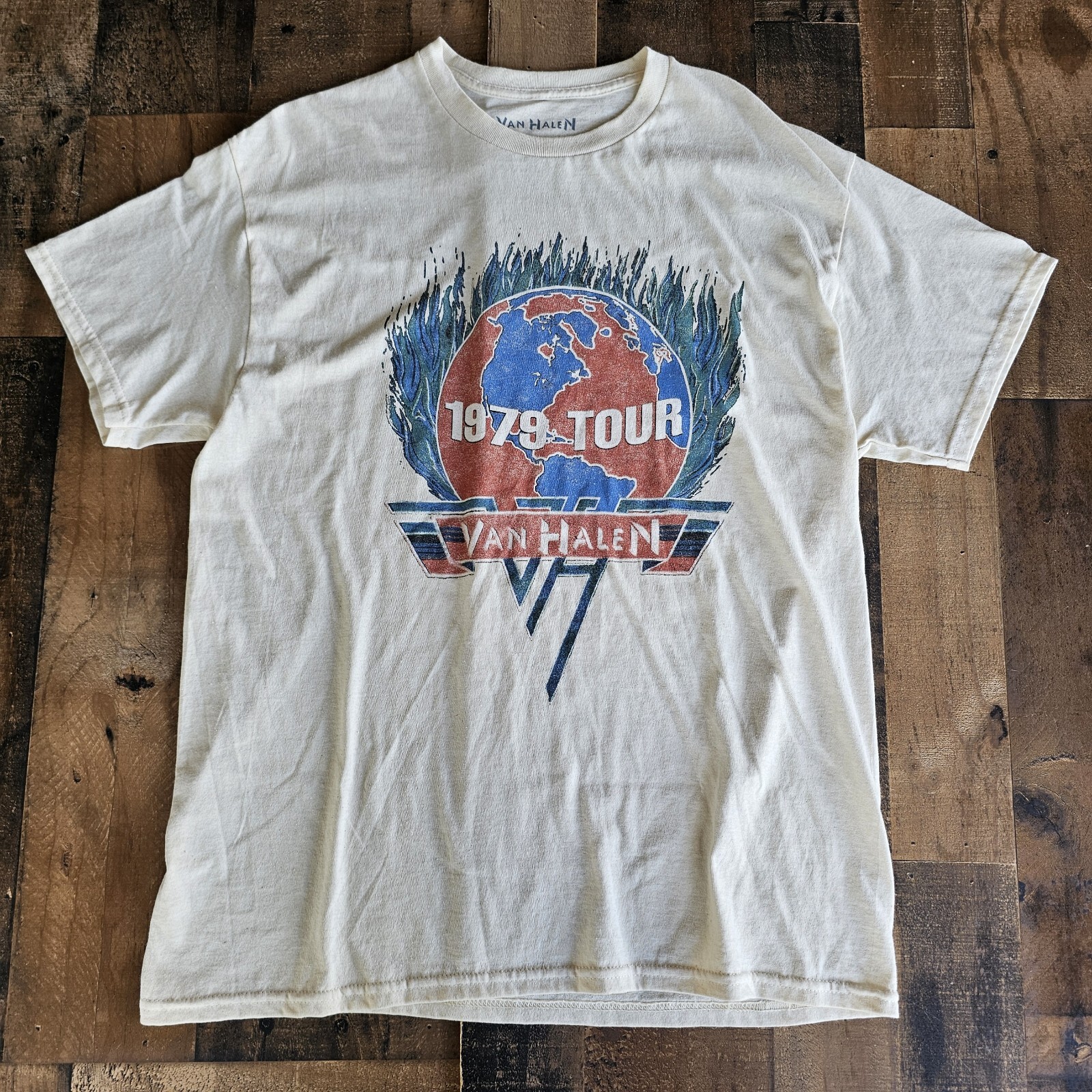 T-Shirt Officiel Van Halen '1979 Tour' - Rouge - Taille Adulte Unisexe - Neuf Avec étiquette