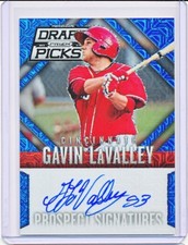 GAVIN LAVALLEY 2014 PANINI PRIZM DRAFT BLUE MOJO REFRACTOR AUTOGRAPH AUTO RC /75