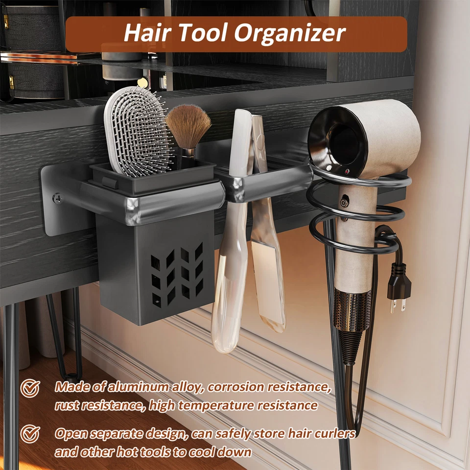 TC-HOMENY Juego de Mesa de Maquillaje con Estación de Carga y Espejo Tocador Foto 2 de 4