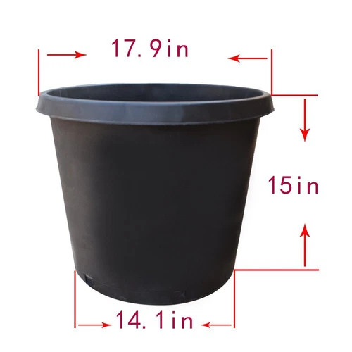 1-15Gallon Premium Black Plastic Nursery Plant Container Garden Planter Pots