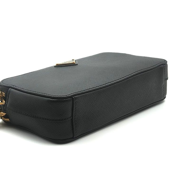 Prada Saffiano Double Zip Chain Crossbody Bag 1BP024