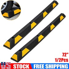 1/2pcs 72" Car Parking Floor Stopper Rubber Parking Curb Lot Block for Garage