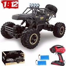 1:12 Rock Crawler Rechargeable Off Road Truck 4WD LED Headlights Remote Control