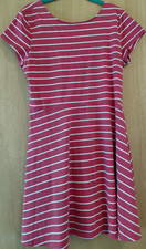 Chaps Red White Striped Scoop Neck Short Sleeve Knee-Length Knit Dress XL