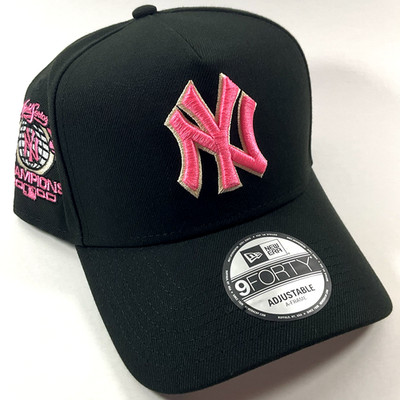New Era NY Yankees Exclusive Black Pink Berry 9FORTY A-Frame Snapback Hat Cap