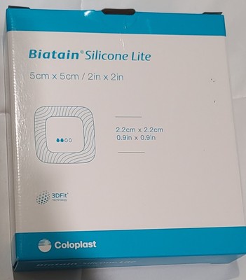 Biatain Silicone Lite Foam Dressing 2'' x 2''.  Open Box of 5