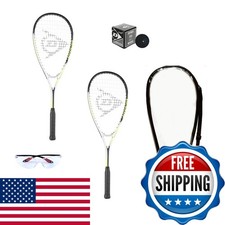 Dunlop Sports Squash Racquet Set 2 Racquets 2 Eyeguards Ball Cover Beginner