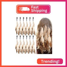 Geyoga 12 Pcs Clip in Hair Feathers with Beads, Boho Feather Hair Clips for Wome