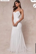 Radiant Presence White Sequin Wedding Dress Size Medium Lulus NWT size Medium 