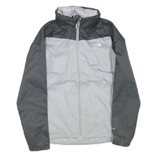 THE NORTH FACE Womens Grey & Dark Grey Outdoor Jacket M Polyester Blend Zip