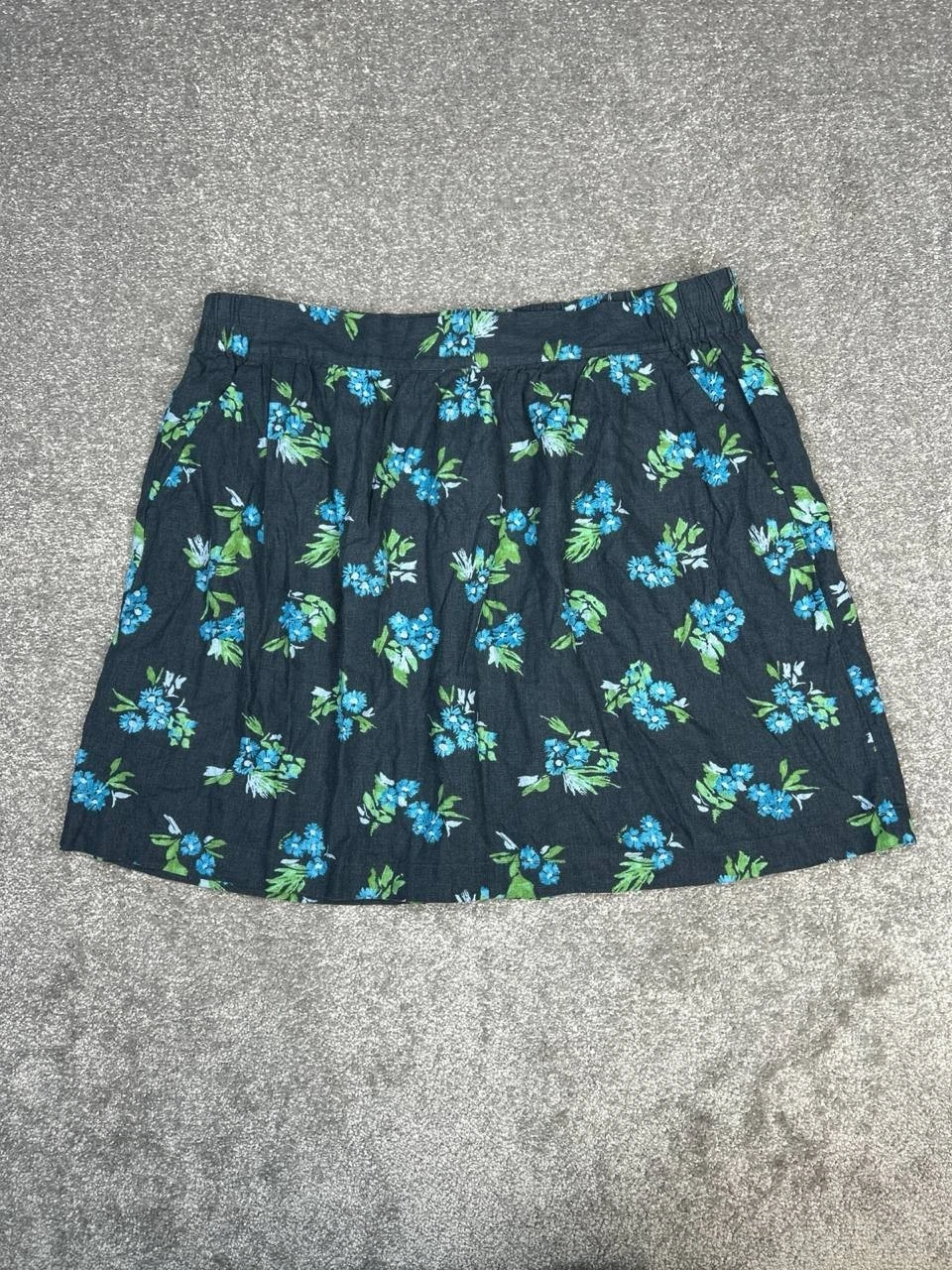 LOft Outlet Mini Skirt Womens XL Multicolor A Line Floral Linen Casual New