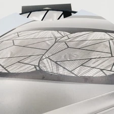 Auto Drive Twist Sunshade 2 Pieces Polygon Design Silver Black Car Heat Protect