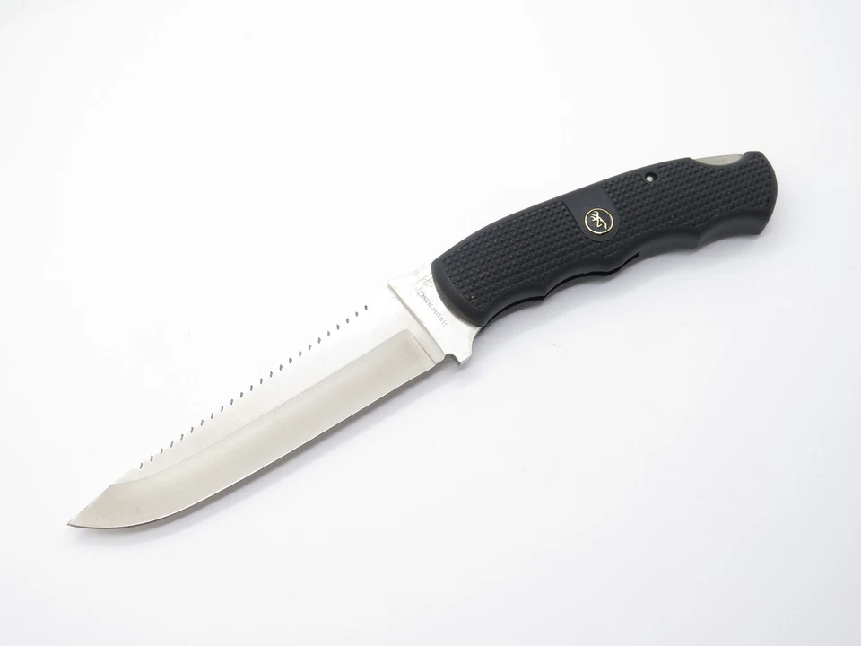 Cuchillo de caza de sierra fija Browning 616 Seki Japón Swivellok AUS8A Lockback de colección Foto 2 de 4