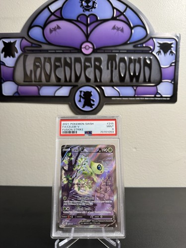 2021 POKEMON SWORD & SHIELD FUSION STRIKE #245 FULL ART/CELEBI V PSA 9