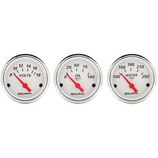 Autometer Artic White Air-core 2-116 Inch 3-gauge Set Autometer Artic White Air-core 2-116 Inch 3-gauge Set