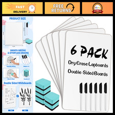 6 Pack Mini Double Sided Dry Erase Boards 12x9 Inch Portable Classroom Lapboards