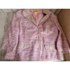 Sigrid Olsen Y2K women's 18w pink chic button up jacket patterned accessory