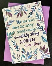 ** HAPPY BIRTHDAY TO WOMAN GREETING CARD **   PRETTY PURPLES/GOLD GLITTER ACCENT