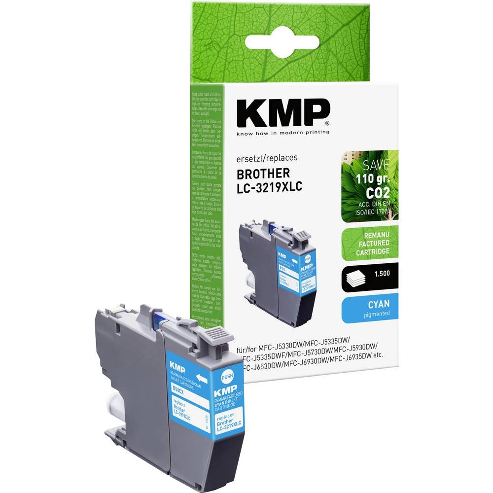 Cartouche d'encre cyan LC-3219XLC KMP pour imprimantes Brother