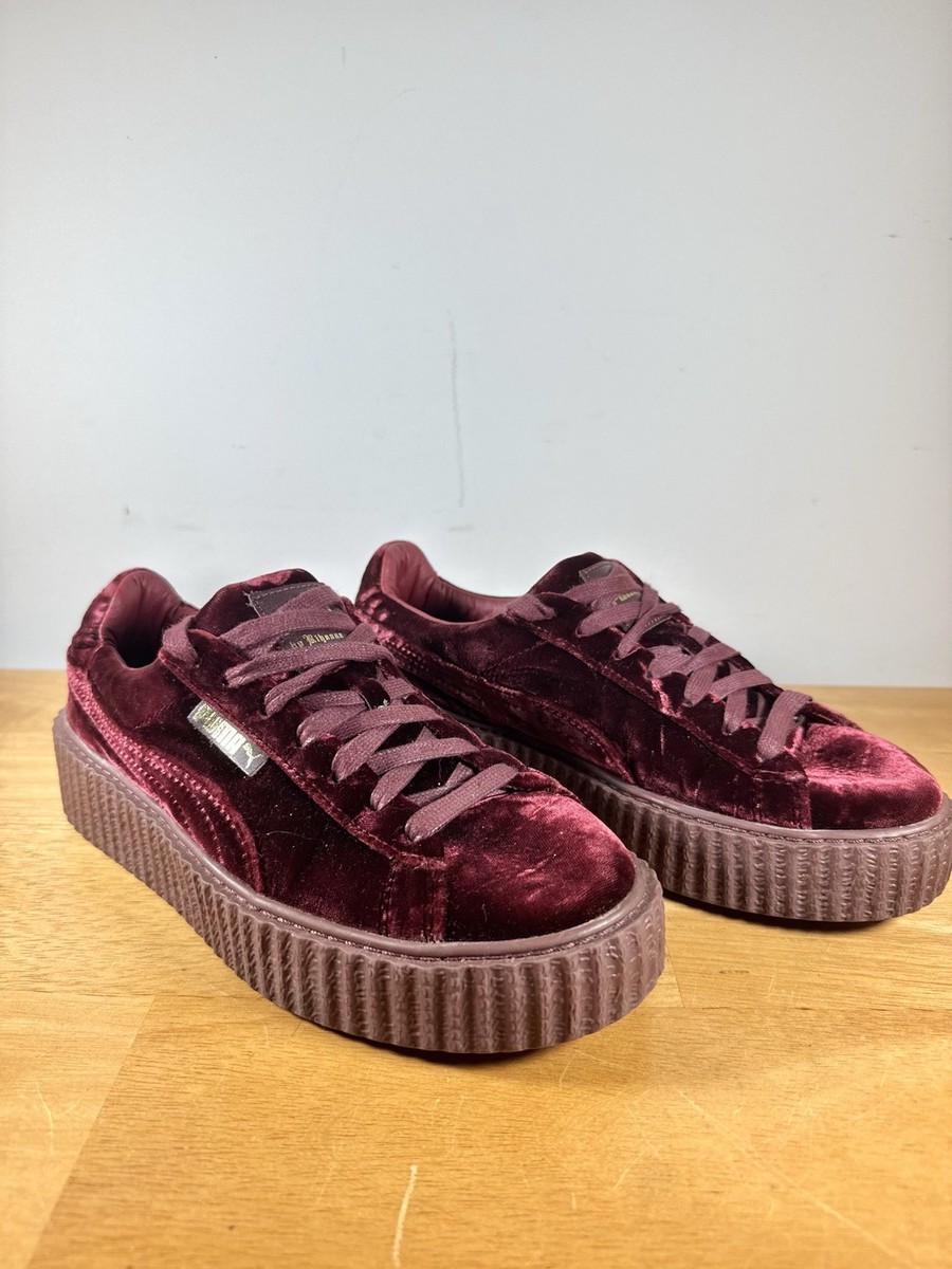 Puma Shoes Fenty Puma Red Velvet Creepers Burgundy Red Velvet