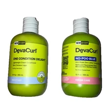 DevaCurl No-Poo Blue Cleanser & One Condition Delight Cream Conditioner 2 -Pack