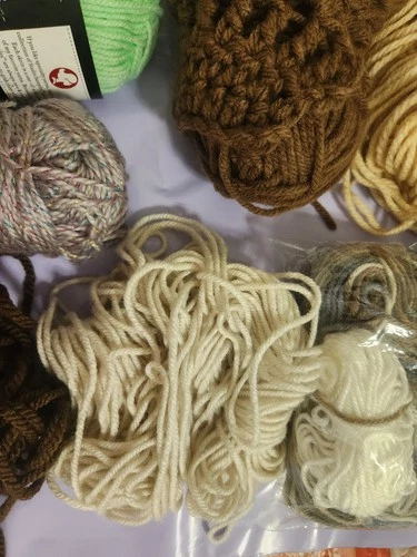 Assorted Yarn Lot Bundle Mixed Partial Skeins Scraps Craft Destash Used image 5