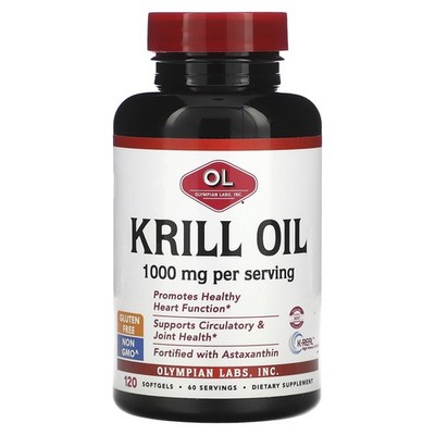 2 X Olympian Labs, Krill Oil, 500 mg, 120 Softgels-Worldwide