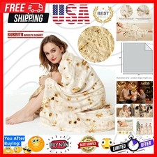 Burrito Tortilla Throw Blankets for Adults Teen Kids, Double Sided Tortilla T...