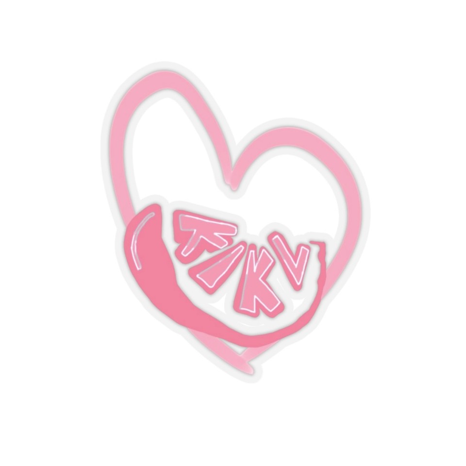 Pink Heart Kiss-Cut Sticker | Cute Hand-Drawn Graphic | eBay Australia