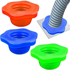 3 Pack Blue Flower Shape Drain Pipe Hose Deodorant Silicone Plug Sewer Seal Ring